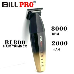 BiLL PRO BL800 Professional Barber 8000RPM Motor Electric Hair Trimmer Oil Head Gradient Hair Finish Machine Cutting Tools 240110