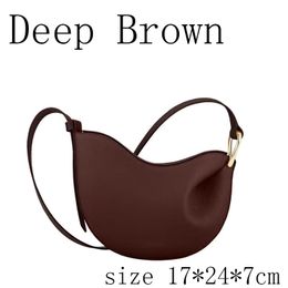 Moon Hand Bag Cross Body Designer Bag Folded Dumpling Bags Women Shoulder Bag Genuine Leather Metal Hardware Magnetic Buckle Plain Lady Handbags Purse Brown