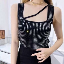 women vest designer tank tops womens double shoulder camisole a-line hot diamond sleeveless t-shirt summer sexy casual shirt tops