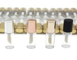 100pcs Empty Transparent Plastic Lip Gloss Tubes 12ml Lip Tube Lipstick Mini Sample Cosmetic Container With Rose Gold Cap2414450