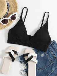 Separates Bikini Top Women Swimsuit 2023 New Black Sling Bikinis Ribbed Swimwear Bodice Summer Biquini Beach Wear Bathing Suit For Female