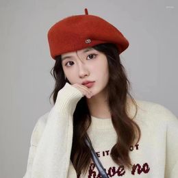 Berets Women's Autumn And Winter Warm Retro Wool Fashion Outdoor Artist Hat Caps