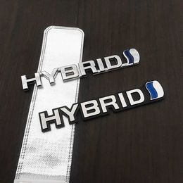 Styling 3D Metal HYBRID Rear Trunk Fender Emblem Badge Stickers Decal Exterior Decoration Refitting Accessories