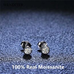 Stud Real Moissanite 0.1 CT Earrings Men Women s925 Sterling Silver T Home Bubble Stud Earrings Fashion Fine Diamond Jewellery YQ240110