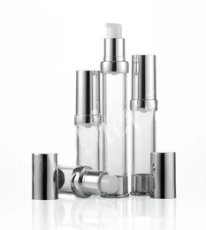 Empty 5ml 10ml 15ml 20ml 30ml Airless Bottles Clear Airless Vacuum Pump Lotion Bottle with Silver Cap Packaging Bottle4419433