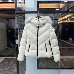 Womens jacket white puffer jacket woman Womens Down Jacket Winter Jackets Coats Real raccoon hair collar Warm Fashion Parkas With Belt Lady cotton Coat Outerwear z6