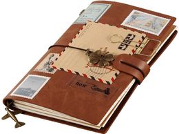 traveler039s Notebook Vintage journal Retro Notepad Kraft paper Cute Stationery European PU Leather Cover DIY Diary Travel6432651