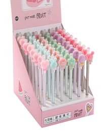 48 pcslot Creative Lollipop Animal Erasable Gel Pen Cute 05mm Signature Pens Office School Writing Supplies Promotional gift 2105192341