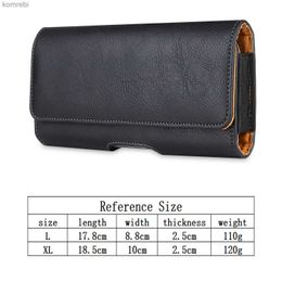 Cell Phone Cases Leather Universal Phone Case Phone Pouch for iPhone Samsung Huawei Redmi Flip Waist Bags Belt Clip Cover Phone BagL240110