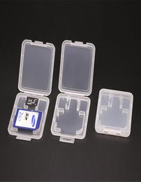 SD TF Memory Card Storage Box Double Slots White Thicken Containers Transparent Plastic Protective Case Easy Carry Container Holde5206348