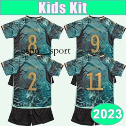 espnsport 2023 NMECHA Kit per bambini Maglie da calcio MULLER KIMMICH HAVERTZ Maglia da calcio per trasferta Squadra nazionale HOFMANN CAN Uniformi per bambini a maniche corte