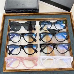 Designer sunglasses for women reading glasses Anti-blue light goggles with heart-shaped design and letters on both sides 1:1 acetate frame model CH3436 cat eye glasses