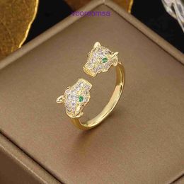 Carter Classic Designer Rings for Men and Women Jewellery Leopard Head Set with Zircon Ring Female Design Sense Small Minimalist Style Adjustab With Original Box