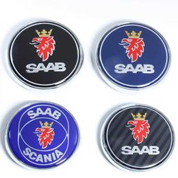 68mm 2 3 Pins SAAB Car Front Hood Bonnet Rear Trunk Bumper Badge For SAAB 9 3 9 5 9-3 9-5 SAAB Emblem Sticker Accessories