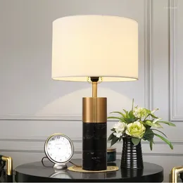 Table Lamps Nordic Marble Lamp Bedside LED Vintage Bedroom Home Decoration Desk Night Stand Light Space