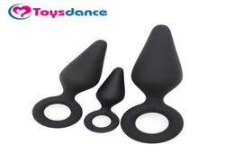 Toysdance 100 Silicone Material Butt Plug With Handle Ring Adult Anal Sex Toys Unisex Products Waterproof Smooth Anus Massager S98808305