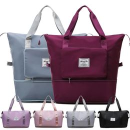 Large Capacity Folding Bag Travel Bags Tote Carry on Luggage Storage HandBags Waterproof Duffel ForWomen Shoulder Bags Wholesale 240109