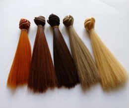 5PCSLOT DIY BJD Hair Wig Accessories 15CM Synthetic Fibre Straight Hair For Doll7371268