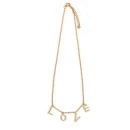 South Korean Star with the Same LOVE Necklace High-grade Collar Chain New 18K Gold Pendant Chain High Quality Fashion Accessory Necklace for Girls 524