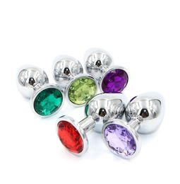 Medium Size Metal Anal Plug Rosebud Jewellery Butt Plugs Silver Insert Stainless Steel Anal Sex Toys for Couples1316692