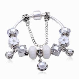 2024designer Pandorabracelet Snake Bone Jiagu Silver Personality Shiny Cat's Eye Fashion Large Hole Beads Bracelet