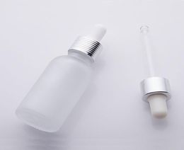 15ml clear frost glass dropper bottle cosmetic 20ml essential oil bottles with gold silver black cap2403009