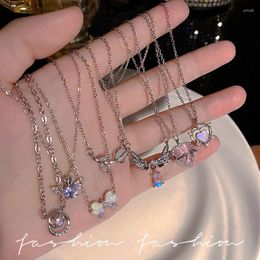 Pendant Necklaces Butterfly Baroque Pearl Heart Necklace Collier Coeur Moonstone Stainless Steel Jewelry Woman Trend 2024 To Resell