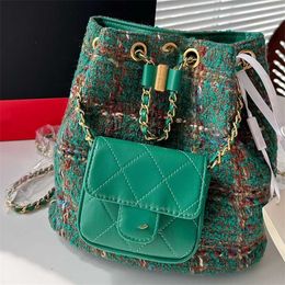 Bag Woollen Brand 7a 23a Letter Women Backpack Large Luxury Capacity Casual Fashion Double Chain 22cm