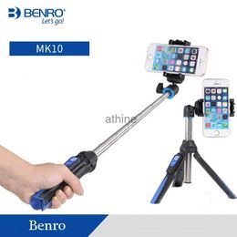 Selfie Monopods Benro mk10 Portable Tripod for Mobile Phone Bluetooth Selfie Stick With Remote Control Phone Stick For Android YQ240110