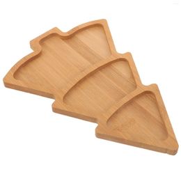 Dinnerware Sets Christmas Tree Tray Pallets Xmas Plate Dessert Dish Snack Bamboo Appetizer Shaped Nuts Plates