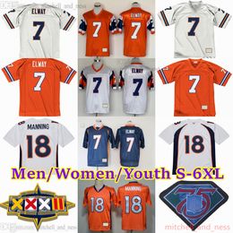 Custom S-6XL 1960-1999 Throwback Football 7 John Elway Jersey Stitch 18 Peyton Manning 27 Steve Atwater 30 Terrell Davis 84 Shannon Sharpe Tom Jackson