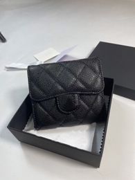 Portable coin purse French diamond wallet luxury handbag leather original box card holder combination designer zipper bag