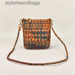 Shoulder Bags 2022 new handmade woven bag leather fashion Colour vegetable basket beach bagstylisheendibags