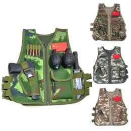 Children Army Tactical Military Sniper Vest Hunting Camouflage Uniform Jungle Combat Clothing CS Game Vest for Kids 240110