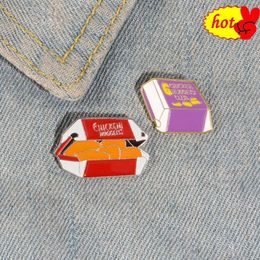 Cartoon Fried Chicken with French Fries Character Movie Pins Enamel Clothing Accessories Backpack Alloy Brooch Badge Enamel Lape