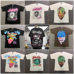 Men's T-shirts Hellstar Cotton T-shirt Fashion Black Men Women Designer Clothes Cartoon Graphic Punk Rock Tops Summer High Street Streetwear J230807 TY6C