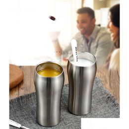 Mugs 20Pcs/Lot 430Ml Stainless Steel Tumbler Large Beer Cup Double Wall Mug Coffee Vacuum Insated Drinkware Drop Delivery Home Garde Dhkpz