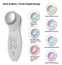 7 Colors PDT Podynamics LED Light Skin Rejuvenation Therapy Anti Aging Ultrasonic Pon Facial Massager Beauty Machine Wrinkle2702543