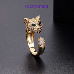 High Quality Carter 18k Gold Holiday Gift Ring Jewellery Tiger Year of the and Micro Set Zircon Light Luxury Animal Female Adjustable Opening With Original Box