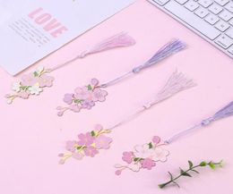 Bookmark Kawaii Cherry Blossoms Cute Pendant Tassel Copper Art Exquisite Book Mark Page Folder Office School Supplies Stationery3456483