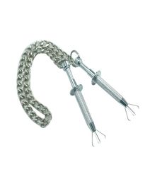 New style Stainless Steel adjustable Nipple clips with chain metal torture play Clamps breast Bondage Restraints Fetish sex toys Y1182900