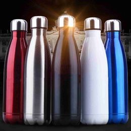 water bottle Double Walled Vacuum Insulated Water BottlePrevent Leakage304 Stainless Steel500ml Metal Sport Water BottleKeep Cool and Ho YQ240110