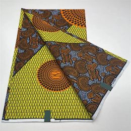 Dresses Hot Selling High Quality African Cotton Real Wax Ankara Prints Wax Fabric for Dress Sewing Material 6 Yards. N196