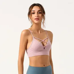 Active Shirts Yoga Bra No Steel Ring Gathering Type Women Fitness Sexy Underwea Beautiful Back Sports Sense Of Design