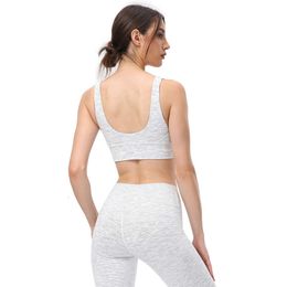 Lu Lu Align Lemon Gym Women Sports Bra Beauty Back Crop Tank Top Tight Yoga Vest Gym Clothing Running No Rims With Removable Chest Pad