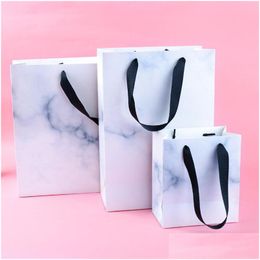 Gift Wrap 200Pcs Marble Textured Bag For Ceremony Awards Anniversary Celebration Wedding Banquet Birthday 36X13X27Cm Drop Delivery Dhqgt