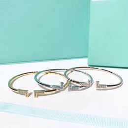 designer bangles bracelet luxury jewelry charm Fashion diamonds gold silver bangle braccialetto pulsera for women men man wedding couple lover gift with velvet ba