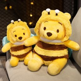 Cartoon Bee Bear Doll Transforms Plush Toy Dolls Stuffed Anime Birthday Gifts Home Bedroom Decoration