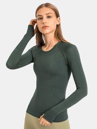 Shirts Nepoagym Ocean Women Long Sleeve Athletic Top Compression Tight Shirts Workout Tops for Running Yoga Gym