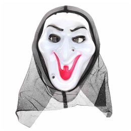 Party Masks Horror Mask Screaming Witch Fl Face White Volto Cosplay Venetian Mardi Gras For Halloween Masquerade Balls Costume Drop D Dhwm9